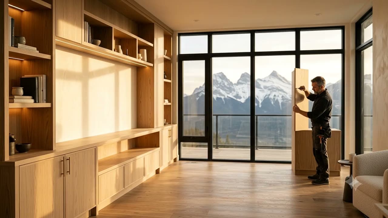 Residential carpentry interior inspiration with warm wood finishes